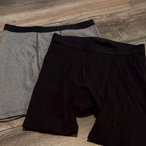 NWOT Hanes Men's Black and Gray Boxer Briefs medium 2pr c2